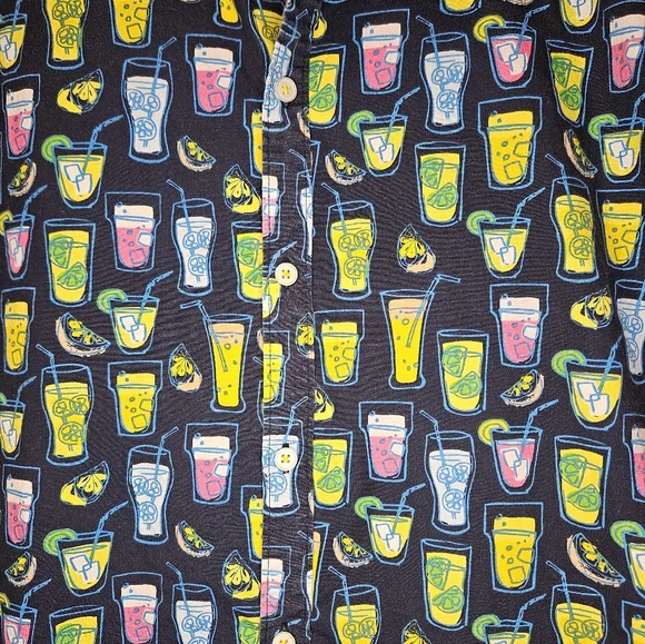 MTL Made to Live cocktails camp shirt Mens Large button down cotton festive - Picture 4 of 4